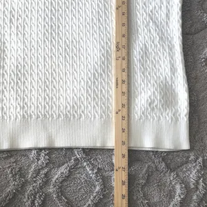 Lands End Preppy Turtleneck Womens XL White Cable Knit Classic Sweater thumbnail 7