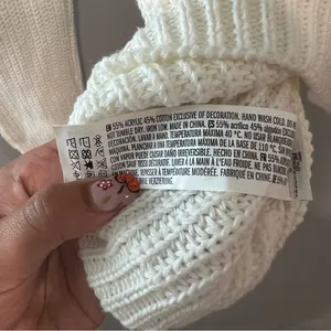 English Factory Cream Sweater with Black Fringe thumbnail 5