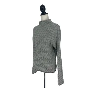 KULE The Mirabelle Mock Neck Cable Knit Cotton Sweater‎ Size Medium thumbnail 6
