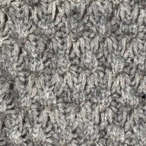 Gray Marled Chunky Open Knit Oversized Sweater Fisherman Cozy Cabin Crewneck thumbnail 9