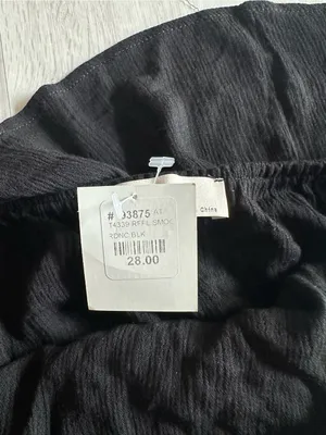 Bear Dance Strapless Ruffle Crop Top Black Size Large NWT thumbnail 5