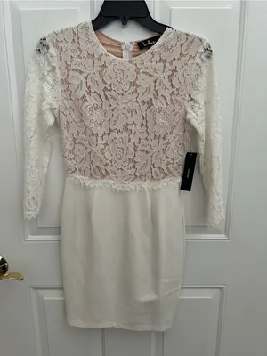 Lulus Lace Bodice Sheath Dress - White thumbnail 4