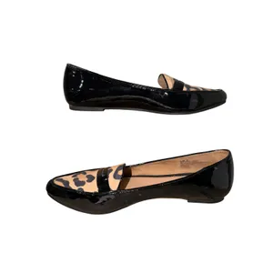 Kelly & Katie Aliva Black Patent Leopard Print Pointed Toe Flats Shoes 8M thumbnail 3