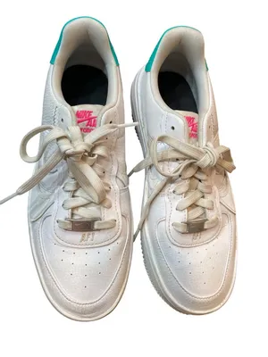 Nike Air Force 1 wms white green platform leather LT sneakers sz 8.5 SKU 10-335 thumbnail 14