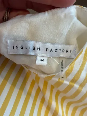 English Factory Belted Mini Dress in Yellow/White - Medium - C11-195 thumbnail 2