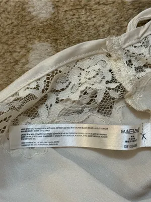 Free People Ivory Lace Satin Cropped Cami Tank Top XS Romantic Lingerie Y2K thumbnail 9