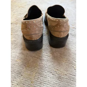 Caverley Studded Loafers Womens 7.5 Tan Suede Lug Sole Block Heel Platform Shoes thumbnail 6