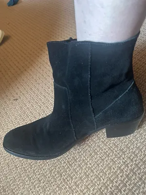 Cynthia Vincent black suede ankle boots fringe size 10 booties thumbnail 6
