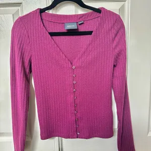 Anthropologie Maeve plum metallic cardigan thumbnail 3