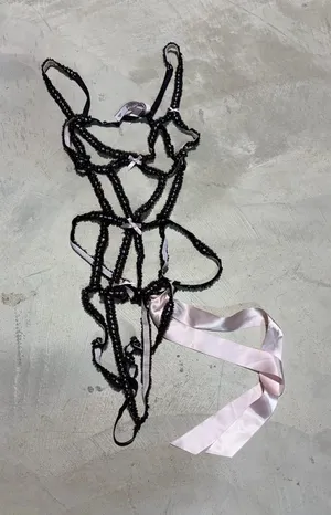 Victoria’s Secret dream angels ribbon slot strappy teddy Lingerie Pink large thumbnail 1