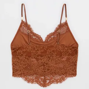 Aerie Brown Show Off Lace‎ Corset Bra Top thumbnail 5