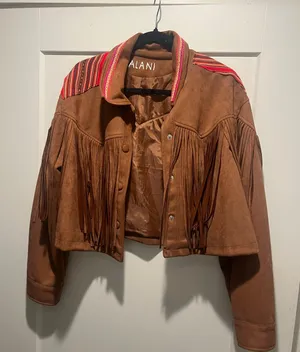 Suede Fringe Jacket Size L thumbnail 1