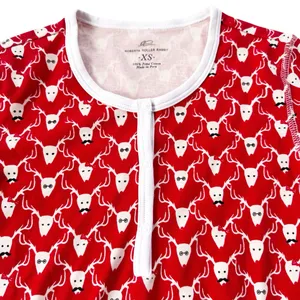 Roller Rabbit Pima Cotton Limited Edition Stag Deer Holiday Pajamas Red Size XS thumbnail 11