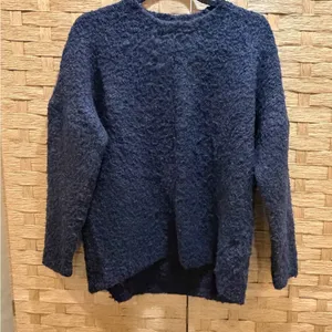 J. Crew Dark Blue Navy Crew Neck Wool Alpaca Blend Sweater Size Small thumbnail 2