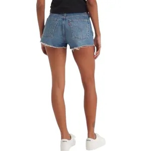Levi's 501 Original Womens Shorts Classic Blue Jean Shorts Size 24 Distressed thumbnail 2