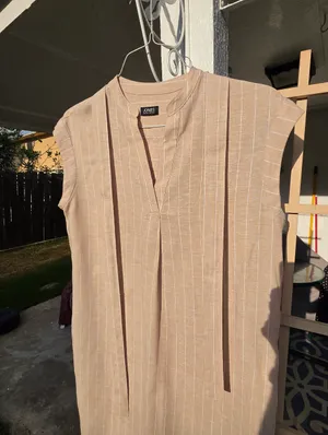 Vintage Jones New York Linen Blend Slip Midi Dress Large thumbnail 3