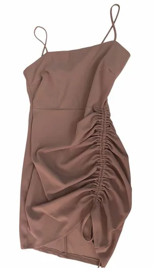 Windsor Glam Life Ruched Mini Dress in Dusty Rose Size L NWT thumbnail 1