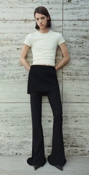 Mango MNG Straight Belted Mini Skirt Low Waist in Black Women's S thumbnail 8