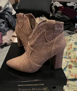 Rhinestone ankle boots Gold Size 7.5 thumbnail 1