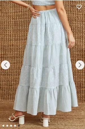 NWT Altar’d State Gingham Maxi Skirt thumbnail 3