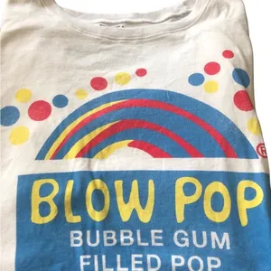 Charms Blow Pop Bubble Gum Filled Pop White SS Graphic Tee size XXL Novelty thumbnail 1
