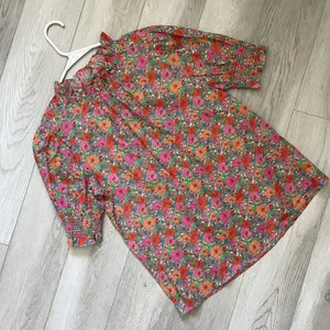 J.Crew Liberty Top cotton floral smocked puff sleeve womens Red (xsmall) preppy thumbnail 1