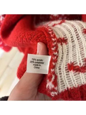 Lane Bryant EUC Women's Red Fair Isle Cardigan Sweater Size 18/20 thumbnail 4