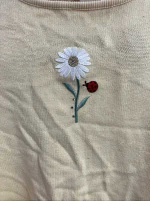 Yellow Floral Embroidered Cardigan Sweater thumbnail 10