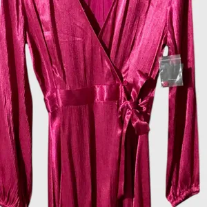 Elegant Pink Satin Wrap Dress From Kohls Nine West thumbnail 2