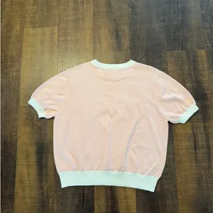 Queen of Sparkles Bride Sweater Top Pink Short Sleeve Women's M thumbnail 5