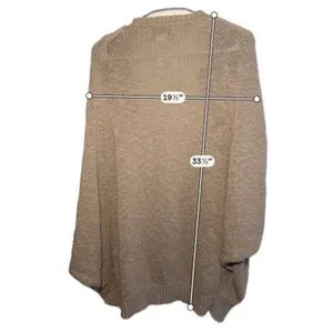 BCBGMAXAZRIA Runway Tan Knit Oversized Long Cardigan Crystal Button‎ Sweater XXS thumbnail 7