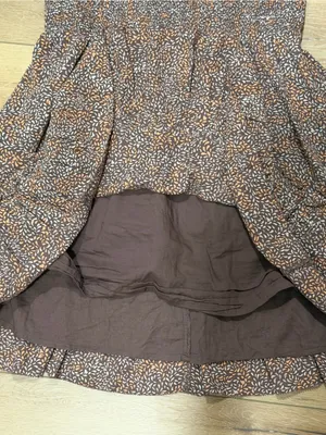 Aerie Boho Smocked Brown Ditsy Floral Tie-Strap Mini Dress M thumbnail 7