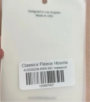 NWT Madhappy Classics Fleece Hoodie Rosewood XS Unisex Embroidered Hood thumbnail 7