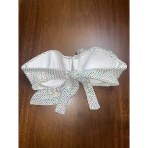 CHIO Ruffle Bikini Top in Silver Medium New Bandeau Strapless Tube thumbnail 5