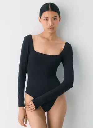 Aritzia Long Sleeve Bodysuit Babaton Contour Square Neck thumbnail 3
