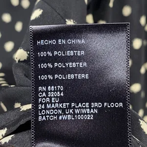 Coincidence & Chance Crop Top S‎ Black Cream Polka Dot LS Mock Neck Blouse thumbnail 7