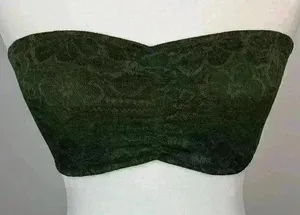 Victoria’s Secret PINK Green Strapless Bandeau Size M thumbnail 1