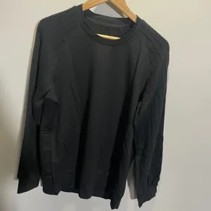 Womens Black Cable Knit‎ Mixed Media Raglan Long Sleeve Sweatshirt Top Size L thumbnail 3
