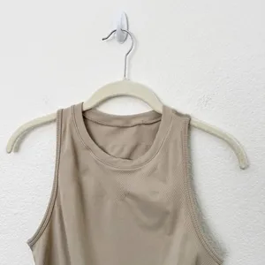 [Alphalete] Tan Linen Seamless Stratus Crop Tank Top Crew Neck Workout Size XL thumbnail 4