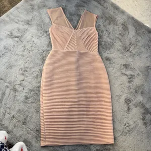 Calvin Klein‎ Womens Pink Ribbed Mesh V-Neck Cocktail Bandage Dress Size 2 thumbnail 10