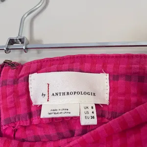 Anthropologie High Rise Pleated Wide Leg Pants Full Length Pink Plaid Size 4 thumbnail 6