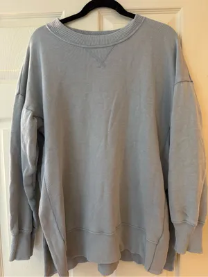 aerie Oversized Crewneck Sweatshirt - Light Blue thumbnail 1