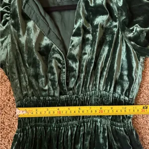 Anthropologie Somerset green velvet Maxi Dress size XS‎ thumbnail 10