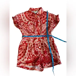 Farm Rio Jaipur Floral Paisley Linen Romper Size Medium thumbnail 15