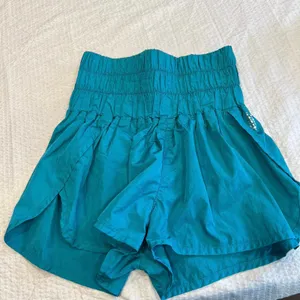 Free people movement metallic teal high rise shorts XS women thumbnail 2