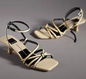 Dolce Vita x Anthropologie Black Neutral Bev Braid Kitten Heels NEW Size 6.5 thumbnail 1