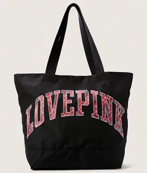 Pink Victoria's Secret Black Weekender Bag thumbnail 1