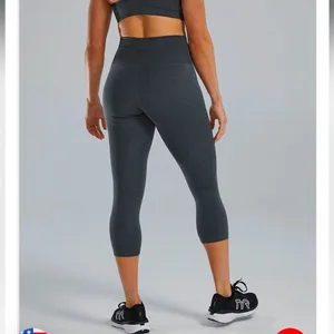 TYR Women's Medium Base Kinetic™‎ High-Rise 21" Leggings Gray Cropped Mid Calf thumbnail 4