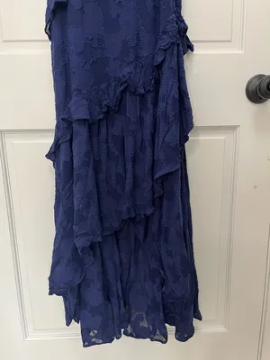 BHLDN Claudia Asymmetric Ruffle Chiffon Midi Dress - Size Medium thumbnail 8