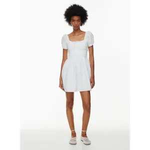 Aritzia Sundays‎ Best The Kay Dress White Mini Puff Sleeve Smocking Size S thumbnail 2